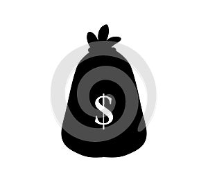 Money bag icon illustrated in vector on white background