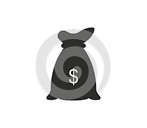 Money bag icon illustrated in vector on white background