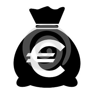 Money bag icon isolated on white background. Bank symbol, profit graphic, flat web sign