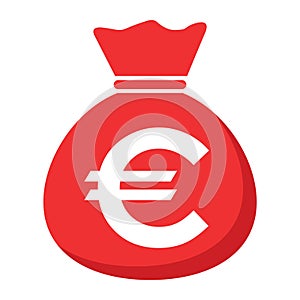 Money bag icon isolated on white background. Bank symbol, profit graphic, flat web sign