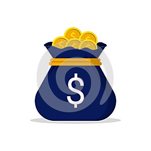 Money bag icon isolated with white background vector illustration