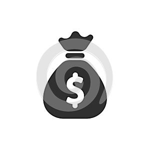 Money Bag Icon isolated on white background. Vector illustration
