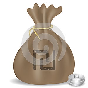 Money bag icon with Israeli Shekel symbol.