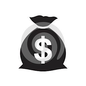 Money bag icon template black color editable. Money bag icon symbol Flat vector illustration for graphic and web design