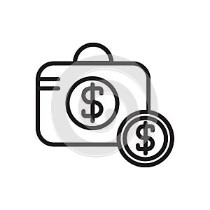 Money bag icon vector isolated on white background, Money bag sign