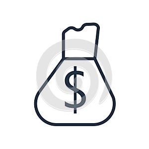 Money bag icon vector isolated on white background, Money bag sign