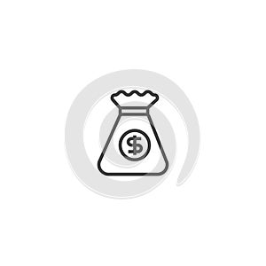 Money Bag line icon. linear style sign for mobile concept and web design. Outline vector icon. Symbol, logo illustration. Vector