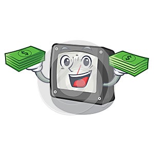 With money bag meter ampere in the character box