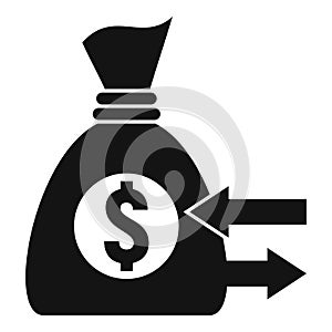 Money bag refund icon, simple style
