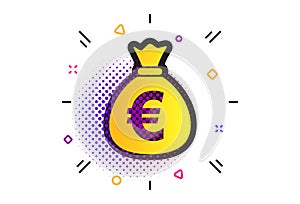 Money bag sign icon. Euro EUR currency. Vector