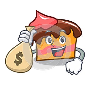 With money bag sponge cake character cartoon