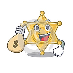 With money bag star badge police isolated in mascot
