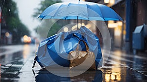 Money bag under umbrella