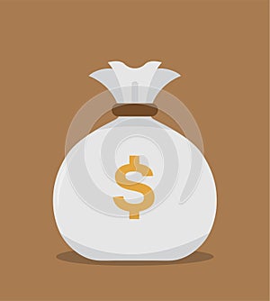 Money bag vector icon.  moneybag flat simple cartoon illustration.