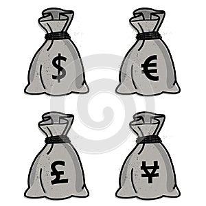 Money bag - vector set