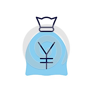 Money Bag with Yen related vector icon