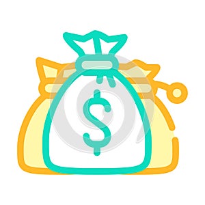 Money bags color icon vector isolated illustration