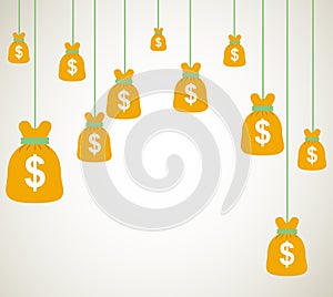 Money Bags dollars on background vector design.