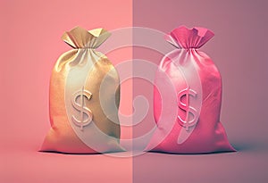 Money bags icon money saving concept. Difference money illustration. AI generative