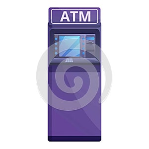 Money balance atm icon, cartoon style