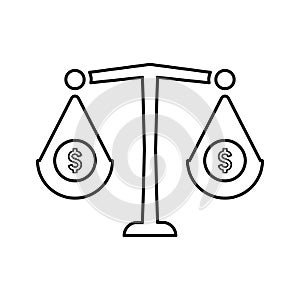 Money balance icon. Outline Design