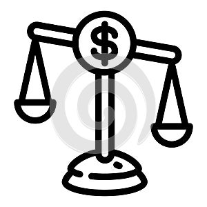 Money balance icon, outline style