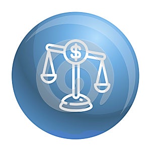 Money balance icon, outline style