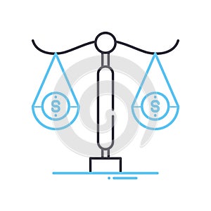 money balance line icon, outline symbol, vector illustration, concept sign