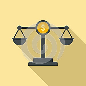 Money balance online loan icon, flat style