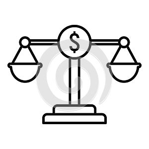 Money balance online loan icon, outline style