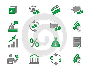 Money and bank icons