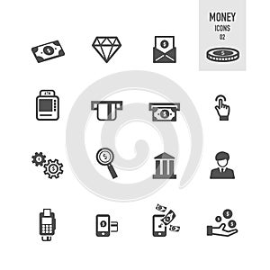 Money and banking icons set.