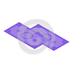 Money banknotes icon, isometric style