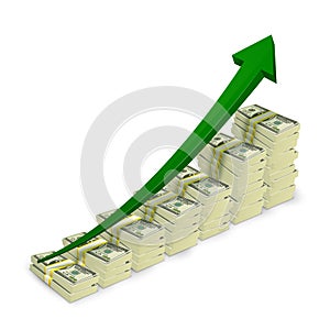 Money banknotes stacks rising graph photo