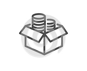 Money box line icon. Financial trade sign. Vector