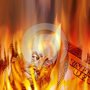 Money Burning in Flames photo