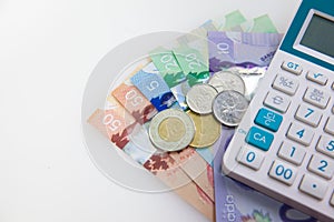 Money and calculator for Budgeting