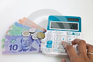 Money and calculator for Budgeting