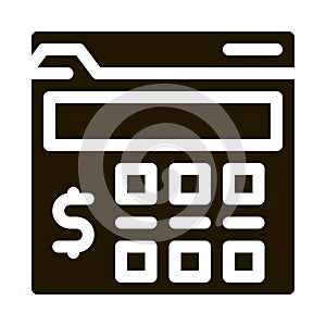 money calculator icon Vector Glyph Illustration