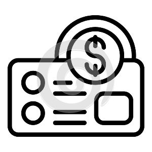 Money card icon outline vector. Online offer