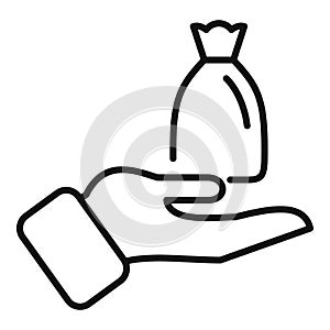 Money care help icon outline vector. Kid protect