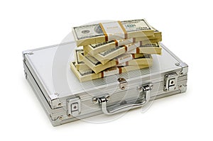 Money in the case isolated