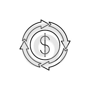 Money Cash Back icon Vector Illustration. Cash Back bonus, return money, cash back rebate icon design concept for e-commerce,