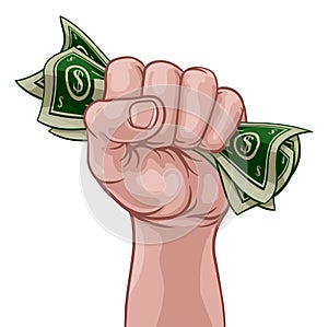 Money Cash Fist Hand Comic Pop Art Cartoon