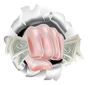 Money Cash Fist Punching Background