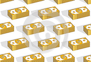 Money cash seamless background, backdrop for financial business website or economical theme ads and information, dollar currency