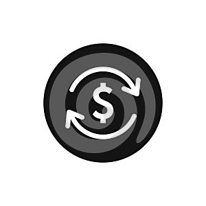 Money change, currency conversion vector icon
