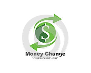 money changer logo icon vector illustration