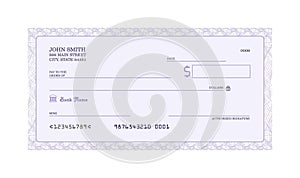 Money check blank template