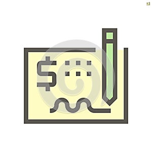 Money check vector icon
